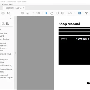 Komatsu 12V140E-3 Series Engine Shop Manual SEN00291-16 - PDF DOWNLOAD