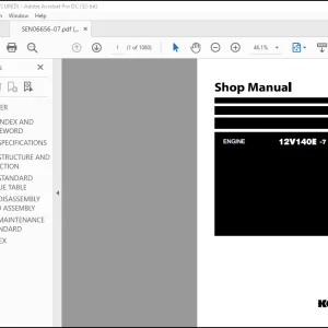 Komatsu 12V140E-7 Series Engine Shop Manual SEN06656-07 - PDF DOWNLOAD
