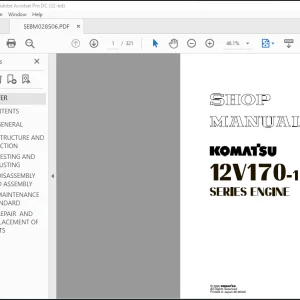 Komatsu 12V170-1 Series Engine Shop Manual SEBM028506 - PDF DOWNLOAD