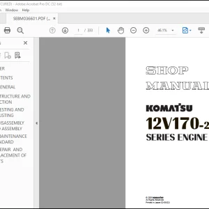 Komatsu 12V170-2 Series Engine Shop Manual SEBM036601 - PDF DOWNLOAD