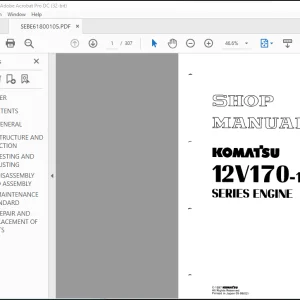 Komatsu 12v170-1 Series Engine Shop Manual SEBEB61800105 - PDF DOWNLOAD