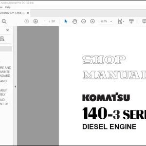 Komatsu 140-3 Series Diesel Engine Shop Manual SEBM022213 - PDF DOWNLOAD