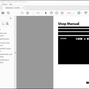 Komatsu 140E-6 Series Engine Shop Manual SEN05641-03 - PDF DOWNLOAD