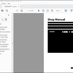 Komatsu 140E-7 Series Engine Shop Manual SEN06498-11 - PDF DOWNLOAD