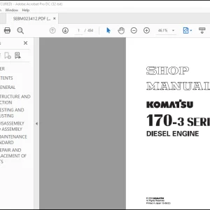 Komatsu 170-3 Series Diesel Engine Shop Manual SEBM023412 - PDF DOWNLOAD