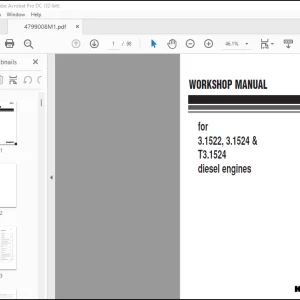 Komatsu 3.1522, 3.1524 & T3.1524 Diesel Engine Workshop Manual 4799 008 M1 - PDF DOWNLOAD