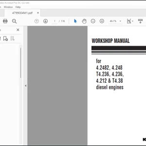Komatsu 4.2482, 4.248 T4.236, 4.236, 4.212 & T4.38 Diesel Engine Shop Manual 4799004M1 - PDF DOWNLOAD