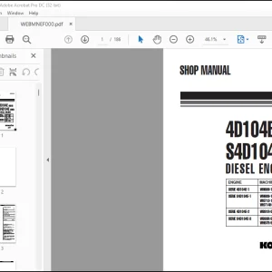 Komatsu 4D104E SERIES S4D104E SERIES Diesel Engine Shop Manual WEBMNEF000 - PDF DOWNLOAD
