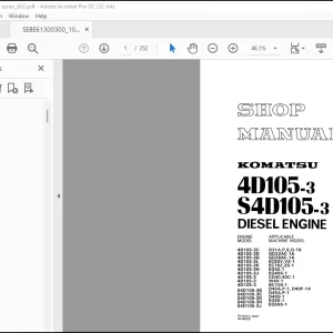 Komatsu 4D105-3 S4D105 Diesel Engine Shop Manual SEBE61300300 - PDF DOWNLOAD