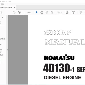 Komatsu 4D130-1 Series Diesel Engine Shop Manual SEBE6114Z00 - PDF DOWNLOAD