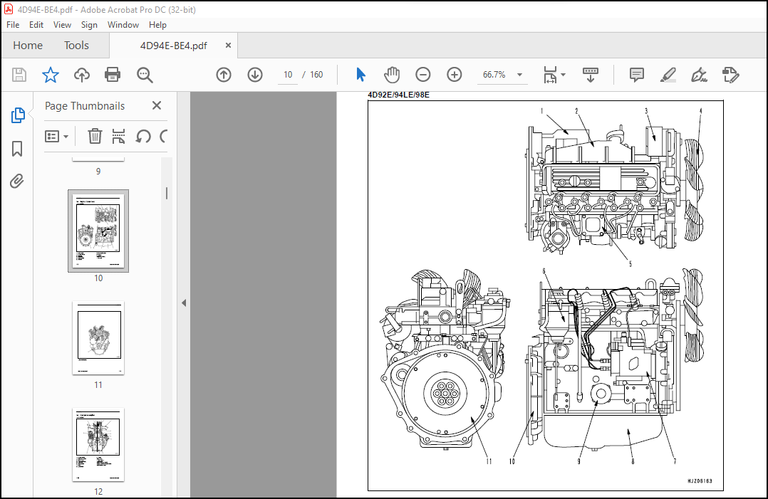 Komatsu 4D92E, 4D94LE & 4D98E Diesel Engine Shop Manual 4D94E-BE4 - PDF ...