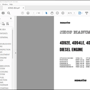 Komatsu 4D92E, 4D94LE & 4D98E Diesel Engine Shop Manual 4D94E-BE4 - PDF DOWNLOAD