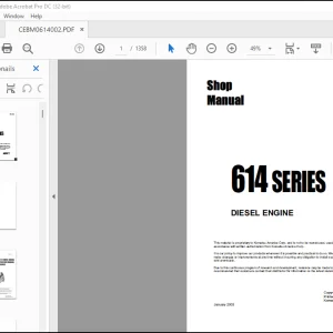 Komatsu 614 Series Diesel Engine Shop Manual CEBM614002 - PDF DOWNLOAD