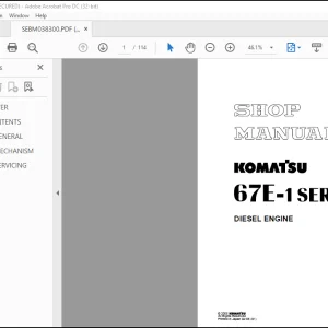 Komatsu 67E-1 Series Diesel Engine Workshop Manual SEBM038300 - PDF DOWNLOAD