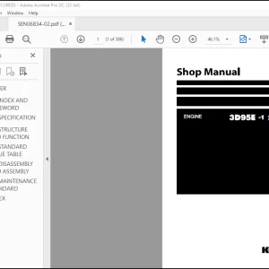 Komatsu 68E-88E Series Diesel Engine Shop Manual SEBM011501 - PDF DOWNLOAD