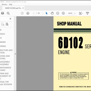 Komatsu 6D102 Series Engine Shop Manual SMEE1020K0 - PDF DOWNLOAD