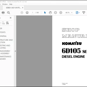 Komatsu 6D105 Series Diesel Engine Shop Manual SEBE61360109 - PDF DOWNLOAD
