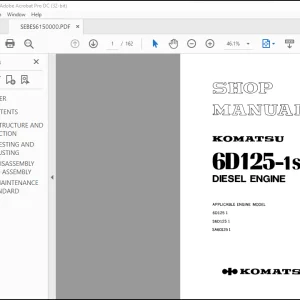 Komatsu 6D125-1 Series Diesel Engine Shop Manual SEBES6150000 - PDF DOWNLOAD