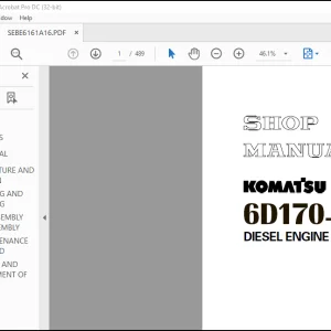 Komatsu 6D170-1 Series Diesel Engine Shop Manual SEBE6161A16 - PDF DOWNLOAD