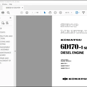 Komatsu 6D170-1 Series Diesel Engine Shop Manual SEBES6161000 - PDF DOWNLOAD