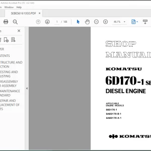 Komatsu 6D170-1 Series Diesel Engine Shop Manual SEBES6161000 - PDF DOWNLOAD