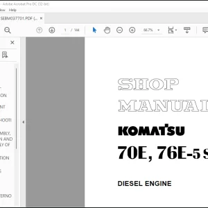 Komatsu 70E-5 76E-5 Series Diesel Engine Shop Manual SEBM037701 - PDF DOWNLOAD