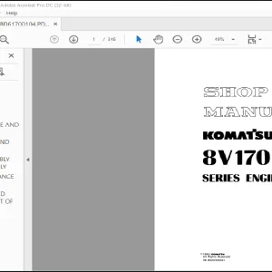 Komatsu 8V170-1 Series Engine Shop Manual SEBE61700104 - PDF DOWNLOAD