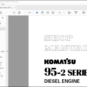 Komatsu 95-2 Series Diesel Engine Shop Manual SEBM018803 - PDF DOWNLOAD