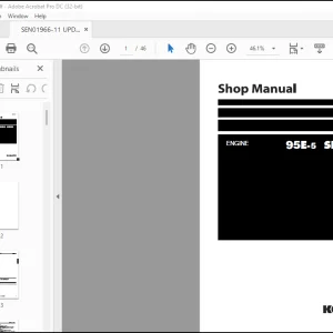 Komatsu 95E-5 Series Engine Repair Manual SEN01966-11 PDF Download