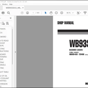 Komatsu Backhoe-Loader WB93S-5E0 Shop Manual WEBM008302 - PDF DOWNLOAD