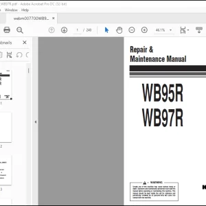 Komatsu Backhoe-Loader WB95R WB97R Repair & Maintenance Manual WEBM007700 - PDF DOWNLOAD