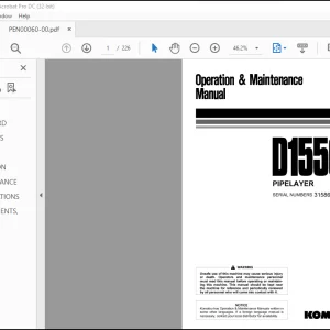 Komatsu D155C-1 PIPELAYER Operation & Maintenance Manual PEN00060-00 - PDF DOWNLOAD