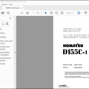 Komatsu D155C-1 PIPELAYER Shop Manual SEBM032300 - PDF DOWNLOAD