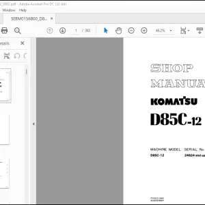 Komatsu D85C-12 Shop Manual SEBM0156B00 - PDF DOWNLOAD