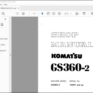 Komatsu GS360-2 Shop Manual SEBM02620201 - PDF DOWNLOAD