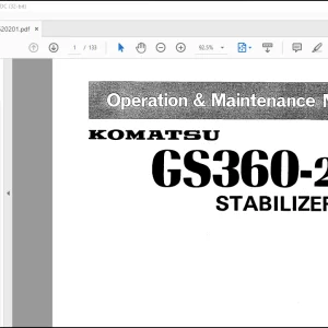 Operator Manual for Komatsu GS360-2 Stabilizer SEAM02620201 PDF