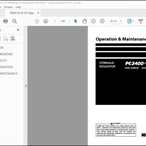 Komatsu HYDRAULIC EXCAVATOR PC3400-11M0 Operation & Maintenance Manual - PDF DOWNLOAD