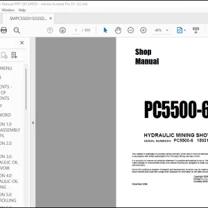 Komatsu HYDRAULIC MINING SHOVEL PC5500-6 Operation & Maintenance Manual(SMPC550015035) -  PDF DOWNLOAD