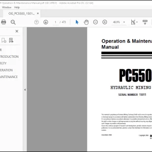 Komatsu HYDRAULIC MINING SHOVEL PC5500 Operation & Maintenance Manual - PDF DOWNLOAD