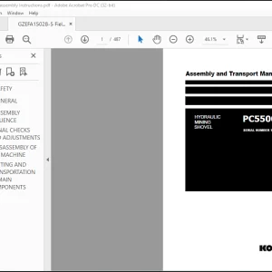 Komatsu HYDRAULIC MINING SHOVEL PC5500E-6 Assembly and Transport Manual(AM15028E up) - PDF DOWNLOAD
