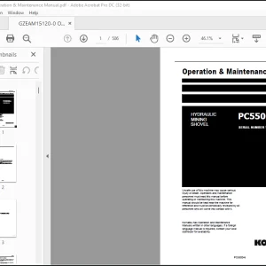 Komatsu HYDRAULIC MINING SHOVEL PC5500E-6 Operation & Maintenance Manual(15120-x-GB-0) -  PDF DOWNLOAD