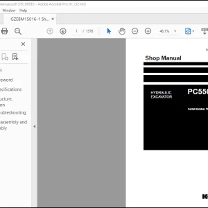 Komatsu HYDRAULIC MINING SHOVEL PC5500E-6 Shop Manual(15016-upE)  - PDF DOWNLOAD