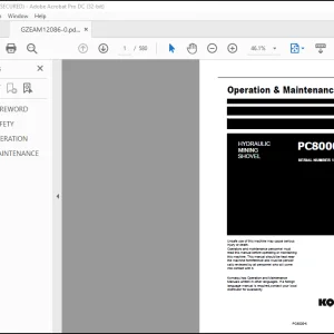 Komatsu HYDRAULIC MINING SHOVEL PC8000E-6 Operation & Maintenance Manual(12086-xE-GB-0) - PDF DOWNLOAD