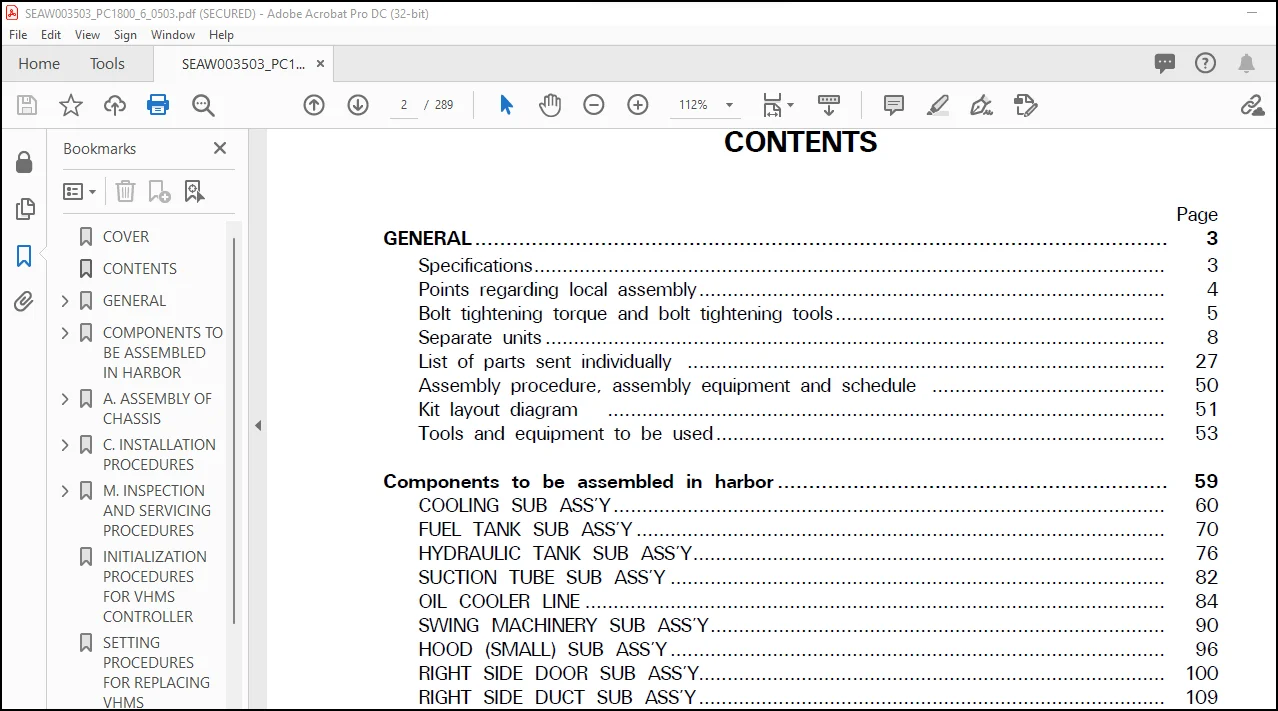 Komatsu Hydraulic Excavator Galeo PC1800-6 Field Assembly Instruction Manual - PDF DOWNLOAD - Image 4