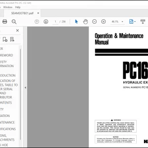 Komatsu Hydraulic Excavator PC1600-1 Operation & Maintenance Manual - PDF DOWNLOAD