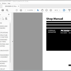 Komatsu Hydraulic Excavator PC2000-11E0 Shop Manual - PDF DOWNLOAD