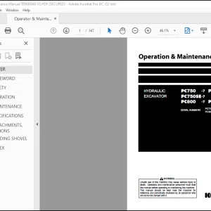 Komatsu Hydraulic Excavator PC1250 -11R  PC1250SP-11R Shop Manual(SEN06824-01) - PDF DOWNLOAD