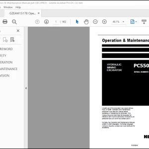 Komatsu Hydraulic Mining EXCAVATOR PC5500-6 Operation & Maintenance Manual - PDF DOWNLOAD