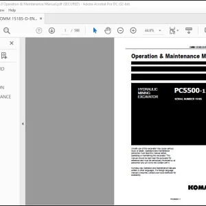 Komatsu  Hydraulic Mining Excavator PC5500-11 Operation & Maintenance Manual(OMM15185-D)  - PDF DOWNLOAD