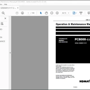 Komatsu Hydraulic Mining Excavator PC8000-11 Operation & Maintenance Manual - PDF DOWNLOAD